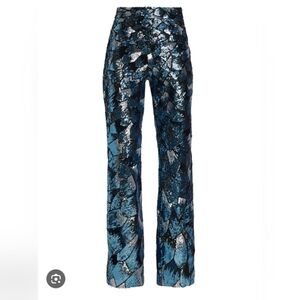 Stylish Blue and Black Wide Leg Pants